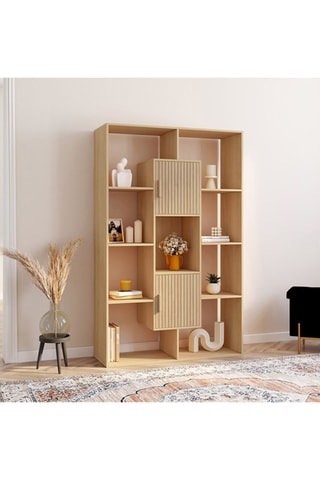 Bibliothèque 2 portes Faustine - 90 x 30 x 143 cm