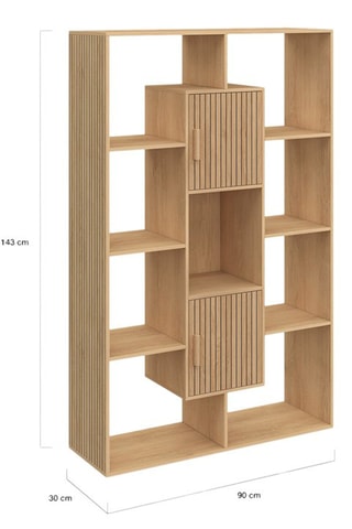 Bibliothèque 2 portes Faustine - 90 x 30 x 143 cm