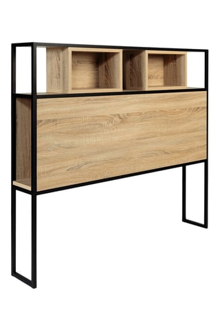 Cabeceira de cama Manufacture - Imitação de madeira clara e preto