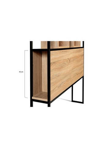 Cabeceira de cama Manufacture - Imitação de madeira clara e preto