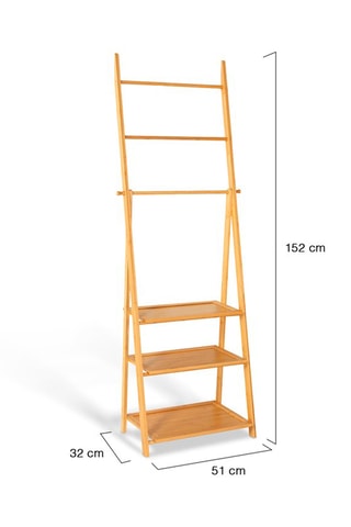 Estante suporte para toalhas Maya - Estrutura em bambu - 53 x 31 x 152 cm