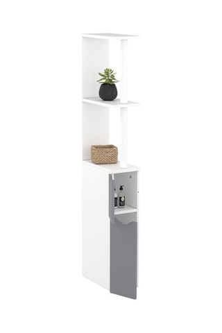 Móvel WC 2 portas - Branco e cinzento-escuro