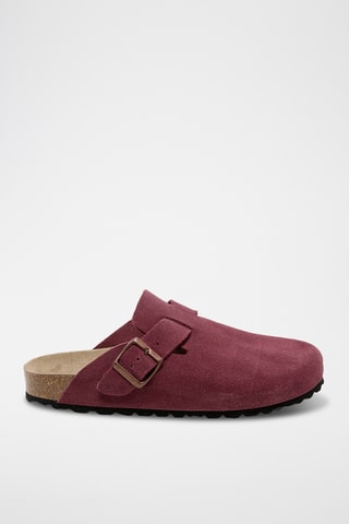 Nubuck Clogs Zueco - Bordeauxrood
