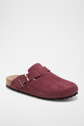 Nubuck Clogs Zueco - Bordeauxrood