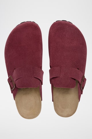 Nubuck Clogs Zueco - Bordeauxrood