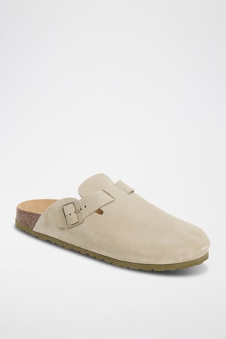 Leren Clogs - Kaki