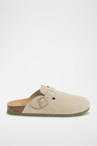 Leren Clogs - Kaki