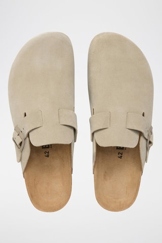 Leren Clogs - Kaki