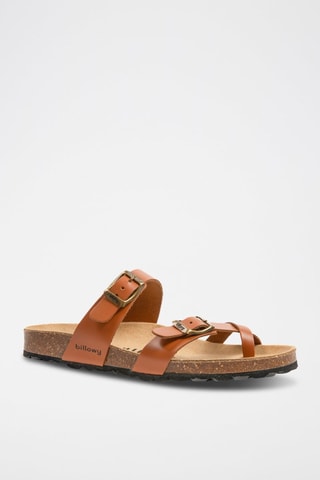 Leren Sandalen Rosso Camel