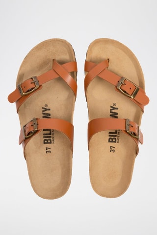 Leren Sandalen Rosso Camel