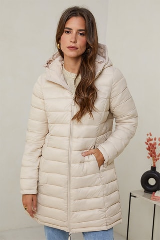 Gewatteerde Jas Beige
