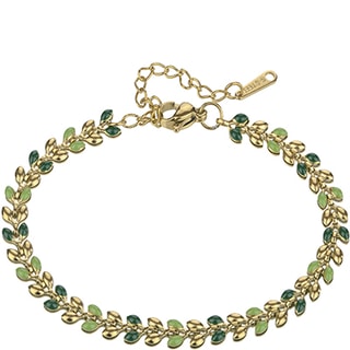 Pulseira Helen - Aço inoxidável e esmalte verde