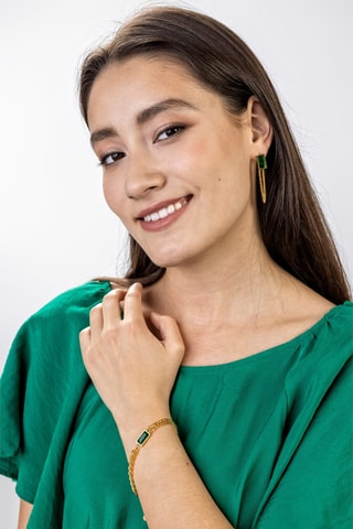 Pulseira Abigail - Banhado a ião amarelo e zircão