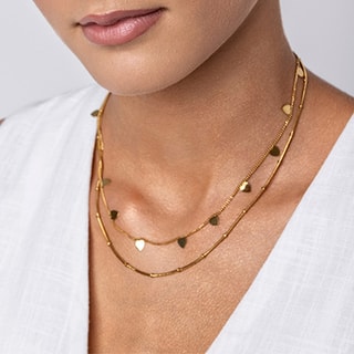 Colar Raven - Aço inoxidável dourado 