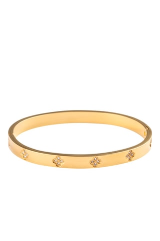 Pulseira rígida- Banhada a ouro amarelo e cristais - Emily Westwood