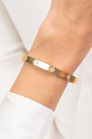 Pulseira rígida- Banhada a ouro amarelo e cristais - Emily Westwood