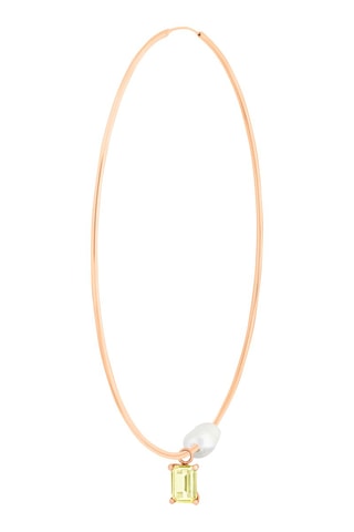 Argola - Ouro rosa e quartzo lemon