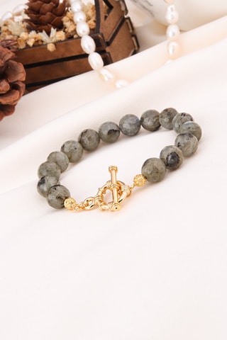Pulseira Bronze e labradoritas