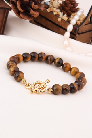 Pulseira Bronze e olhos-de-tigre