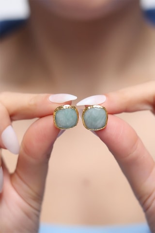 Brincos folheados a ouro fino amarelo - Amazonites
