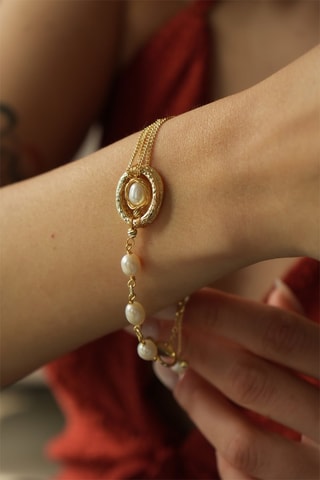 Pulseira - Banhado a ouro amarelo e pérolas de cultura
