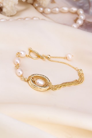 Pulseira - Banhado a ouro amarelo e pérolas de cultura
