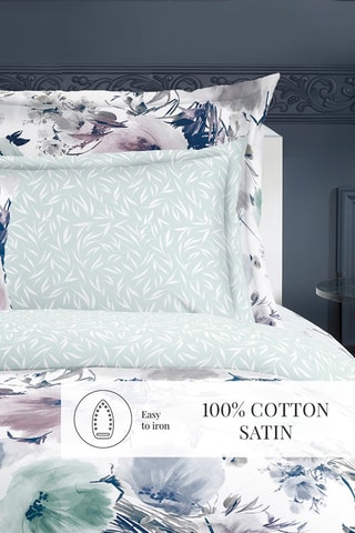 Taie de traversin en satin de coton 80 fils/cm² Olea - Vert