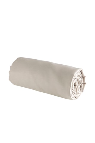 Drap-housse en satin de coton 79 fils/cm² - Beige
