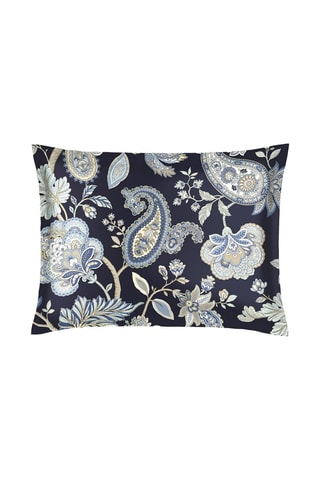 2 taies d'oreiller en satin de coton 80 fils/cm² Kashmir - Bleu foncé