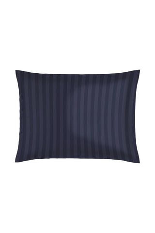 2 taies d'oreiller en satin de coton 80 fils/cm² Kashmir - Bleu foncé