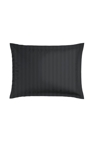 2 taies d'oreiller en satin de coton Dobby - Noir