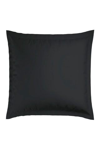 2 taies d'oreiller en satin de coton Dobby - Noir