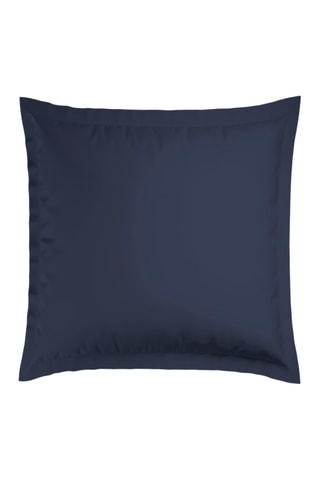 2 taies d'oreiller en satin de coton 80 fils/cm² Dobby - Bleu foncé - 63 x 63 cm