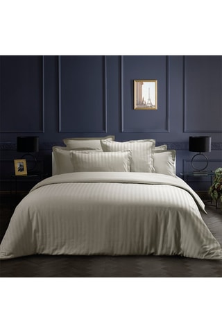 Parure de couette en satin de coton 79 fils/cm² Dobby - Taupe