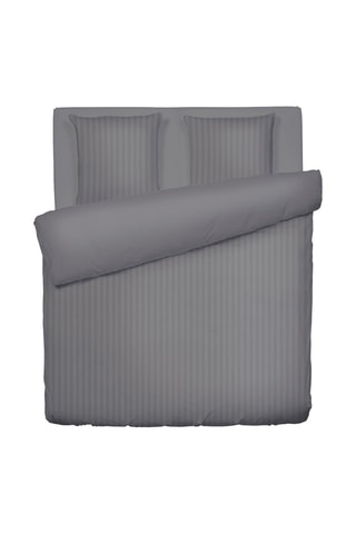 Parure de couette en satin de coton 79 fils/cm² Dobby - Gris foncé