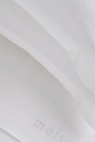 Parure de draps en satin de coton 80 fils/cm² Jacquard - Blanc