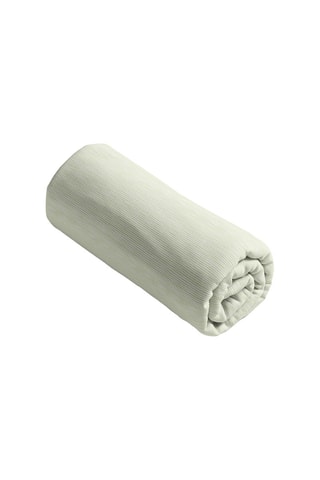 Drap-housse en satin de coton 80 fils/cm² Traits peints - Vert
