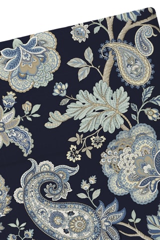 Drap plat en satin de coton 80 fils/cm² Kashmir - Bleu foncé