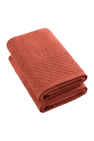 2 serviettes de toilette - Terracotta - 50 x 100 cm