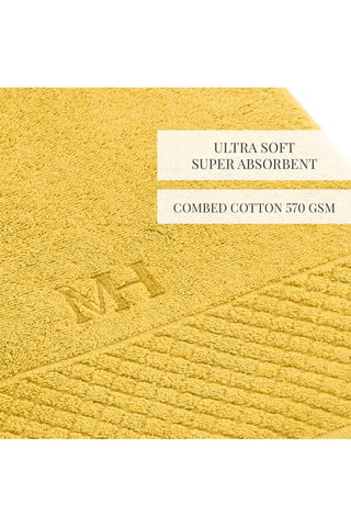 2 serviettes de toilette - Jaune - 50 x 100 cm