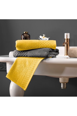 2 serviettes de toilette - Jaune - 50 x 100 cm