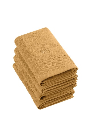 4 serviettes invité - Jaune - 30 x 30 cm