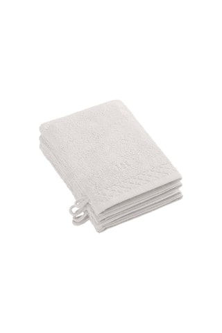 4 gants de toilette - Blanc - 15 x 21 cm