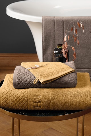 4 gants de toilette - Marron - 15 x 21 cm