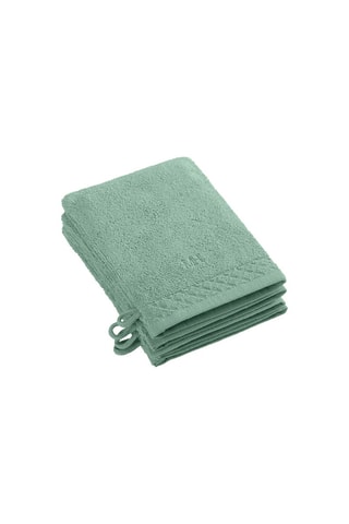 4 gants de toilette - Vert - 15 x 21 cm