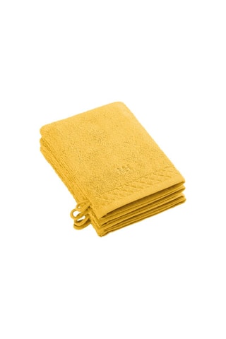 4 gants de toilette - Jaune