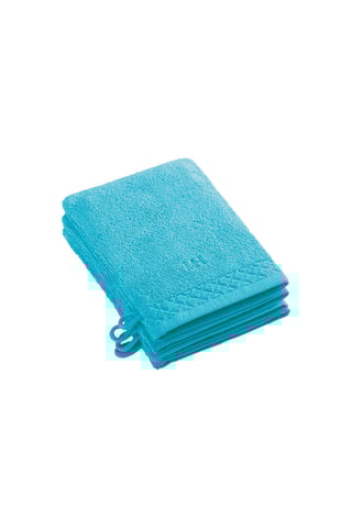 4 gants de toilette - Turquoise