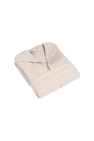 Peignoir à capuche Nid d'abeille - Taupe