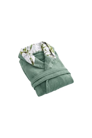 Peignoir à capuche Jardin exotique - Sauge