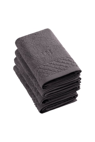 4 serviettes invité - Gris - 30 x 30 cm